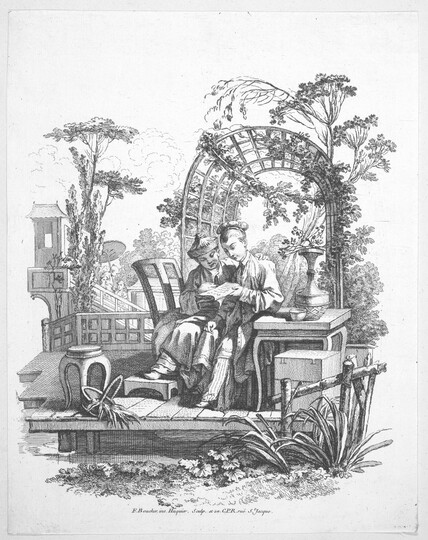 'Man and Woman Reading', ca. 1742. Gabriel Huquier (Met Museum digital collection)